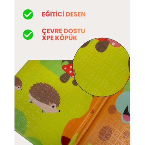 Holmen Oyun Matı Arabalar ve Hayvanlar Katlanabilir 150*200 cm